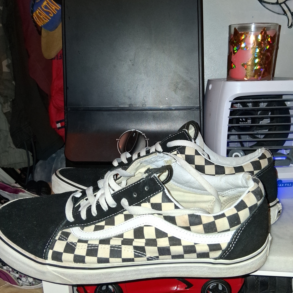 Black and White Checkered Sneakers